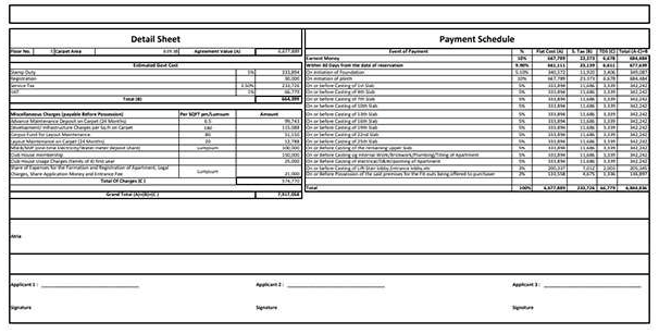 cost sheet